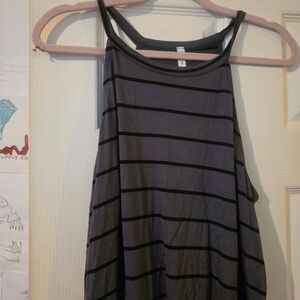 mts Purple Tank Top with Black Stripes